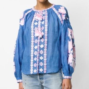 March 11 Tops - March 11 Flower Pixel Embroidered Blouse March 11 Tops - March 11 Flower Pixel Embroidered Blouse